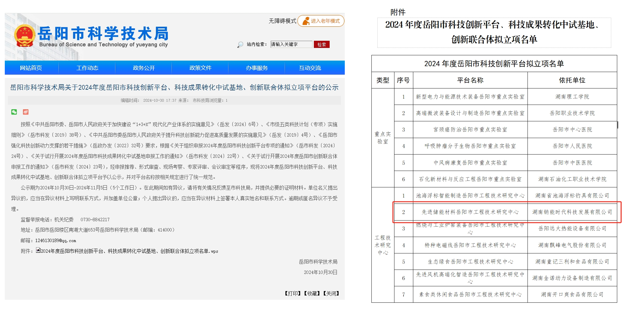 喜報！鈉能時代成功認定為“先進儲能材料岳陽市工程技術研究中心”